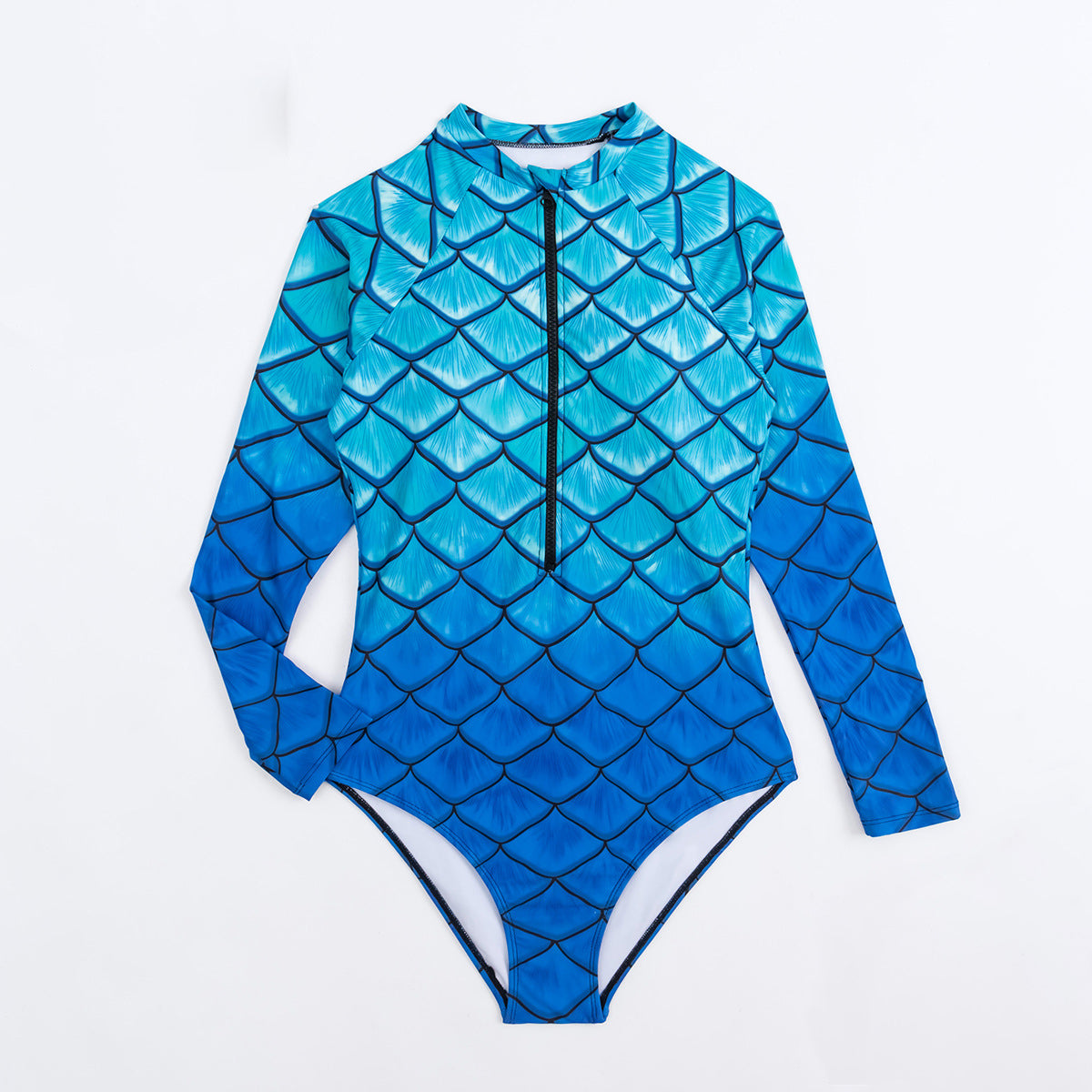 Áo bơi nữ họa tiết tiên cá liền thân dài tay chống nắng chống UV co giãn 4 chiều