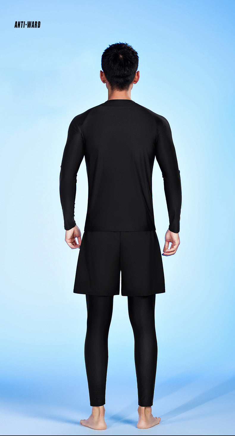 Bộ đồ bơi nam dài tay YUKE quần dài 2 lớp kín đáo chống nắng chống UV