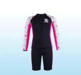 Bộ Bơi Giữ Nhiệt Trời Lạnh Cho Bé Gái Dạng Rời Dày 2.5mm WS781 Đen Hồng