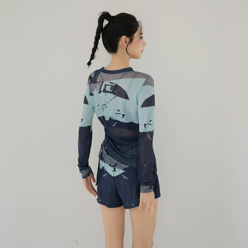 Bộ bơi nữ dạng rời dài tay 3 món đa năng SM2451