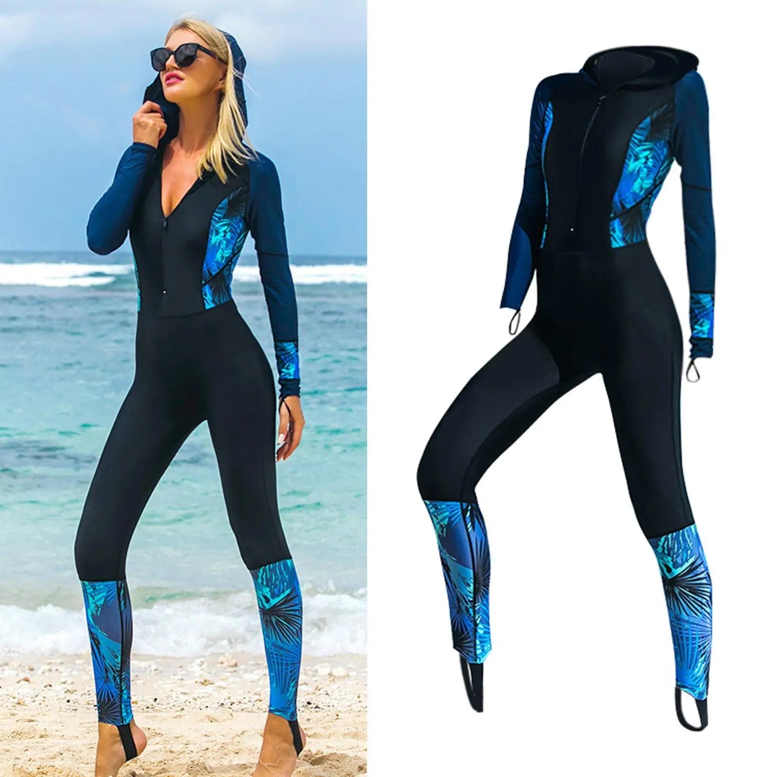 Bộ Bơi Nữ Liền Thân Dài Tay Tới Gót Sbart 8076 Đen - ProSwim.vn