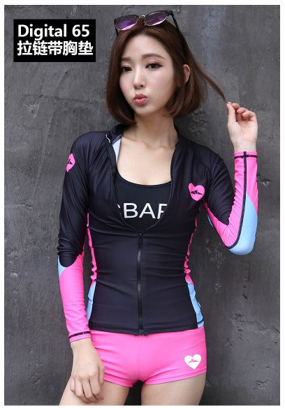 Bộ bơi nữ dài tay kín đáo SBART - Set 3 món đồ bơi bé gái thiếu niên 39-46 kg