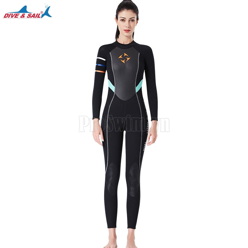 Đồ Bơi Giữ Nhiệt Nữ Dày Wetsuit 3mm Bơi Lặn Chèo Thuyền