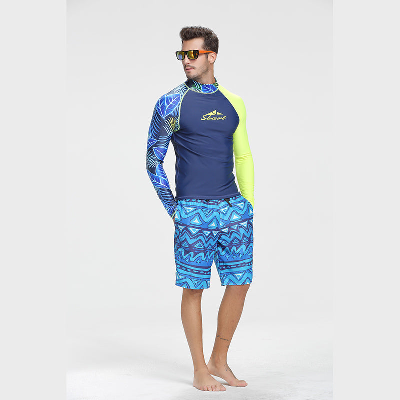 Bộ Quần Áo Bơi Nam Dài Tay Chống Nắng 742 Xanh - Set 2 món - ProSwim.vn