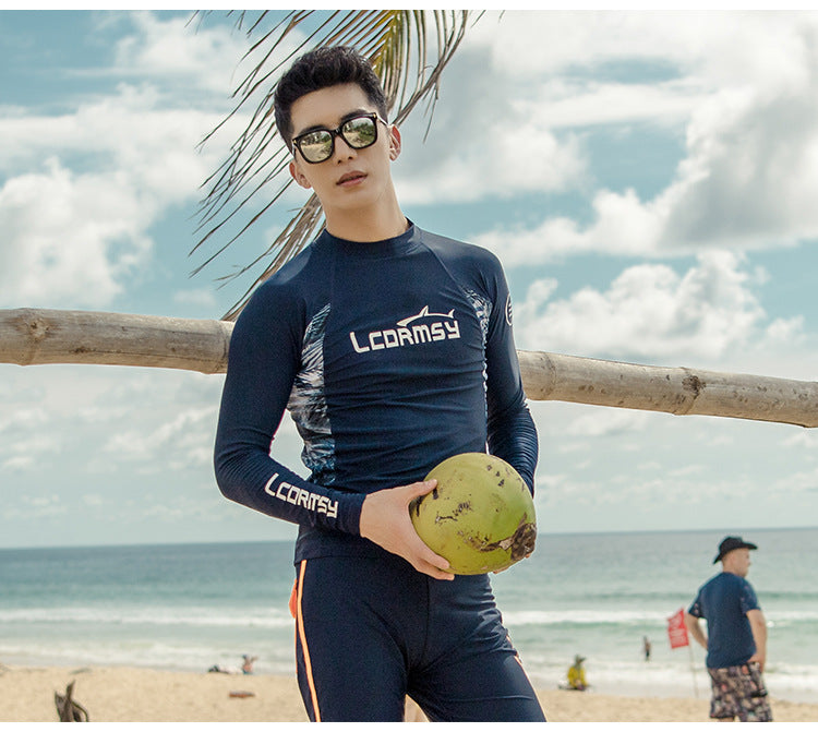 Áo Bơi Cho Nam Chống Nắng Dài Tay LC704 Xanh Tím Than - ProSwim.vn