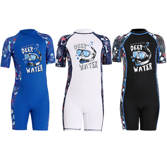 Bộ Bơi Cho Bé Chống Nắng Chống UV Liền Cộc Tay DS83