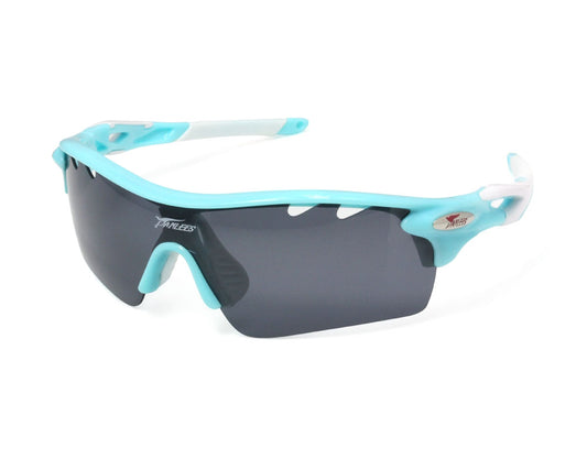 Kính Đạp Xe Chạy Bộ Tennis Panlees PO565 Xanh Lơ - Bộ Kính 3 Mắt Phản Quang Đen Phân Cực Vàng Đi Tối