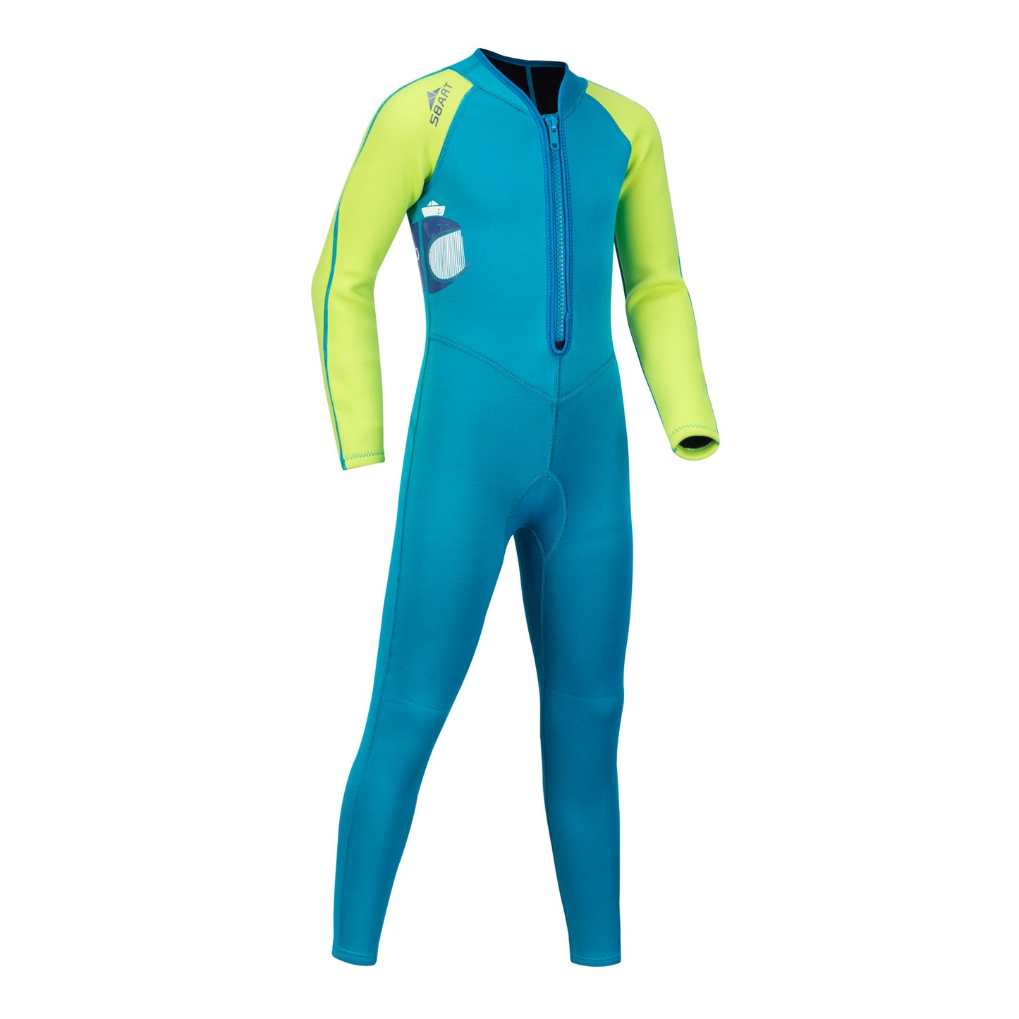 Bộ Bơi Liền Giữ Nhiệt (Wetsuit 2mm) Sbart 1120 Trẻ Em Xanh