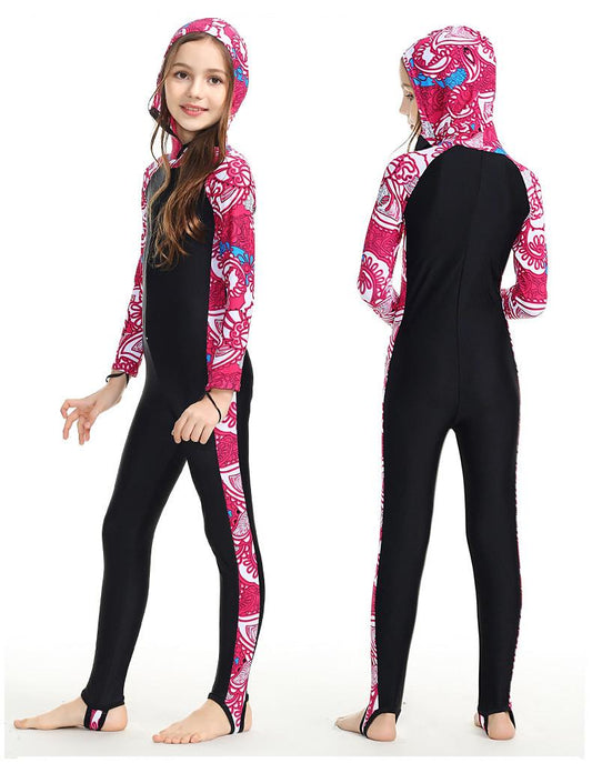 Bộ Bơi Liền Trẻ Em Có Mũ Sbart 1011 Hồng - ProSwim.vn