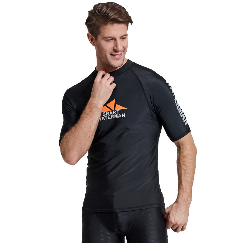 Áo Bơi Nam Cộc Tay Chống Nắng Chống UV Sbart D763 Den - ProSwim.vn