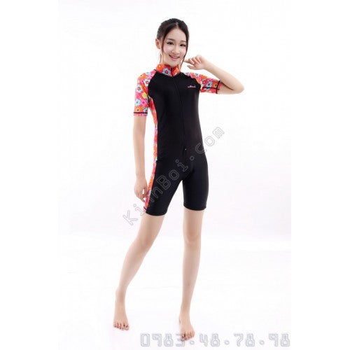 Bộ Áo Bơi Liền Quần 605  Đen Đỏ - ProSwim.vn
