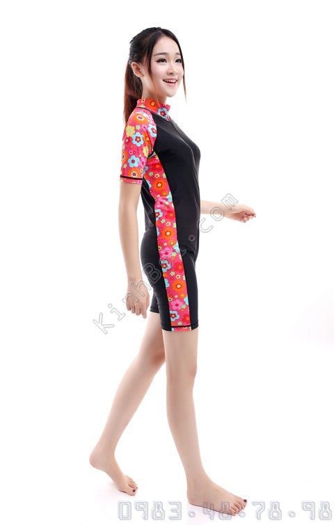 Bộ Áo Bơi Liền Quần 605  Đen Đỏ - ProSwim.vn