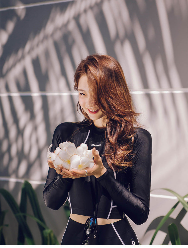 Đồ Bơi Nữ - Áo Croptop Dài Tay + Quần Dài Rời