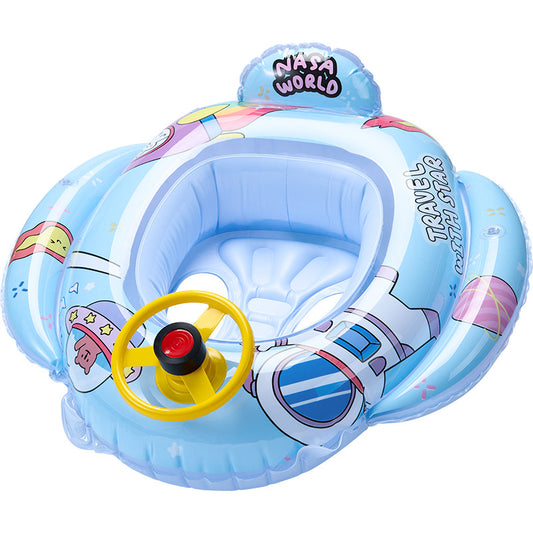 Phao Bơi Cho Bé Phao Ngồi Chống Lật Phi Thuyền Có Vô Lăng Có Còi Cho Bé Dưới 25kg – Kèm Bơm