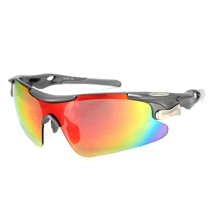 Bộ Kính Thể Thao Xe Đạp 3 tròng D548 Ghi bạc Gọng Dẻo - ProSwim.vn