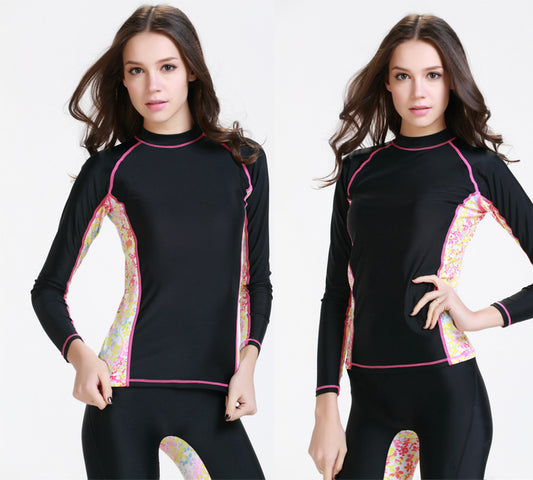 Áo Bơi Chống Nắng Nữ Sbart 925 Đen Hông Hoa - ProSwim.vn