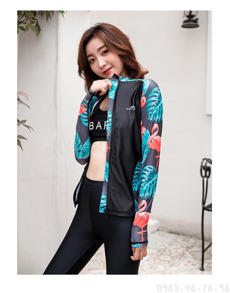 Áo Bơi Dài Tay Nữ Sbart 9049 Xanh Đen - ProSwim.vn