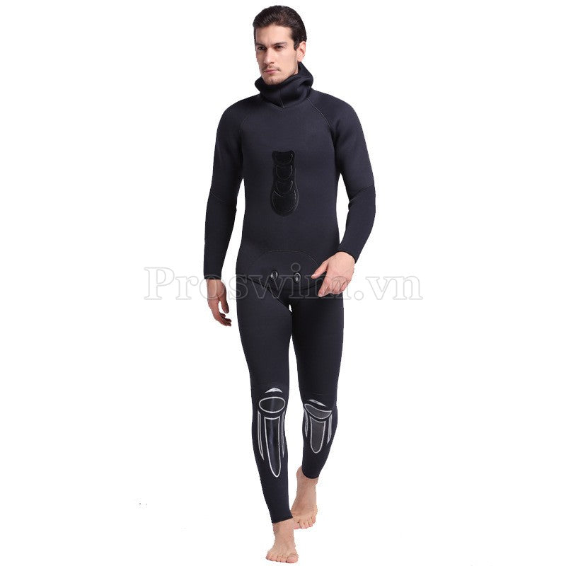 Set Lặn Liền Nam Giữ Nhiệt Dày 6mm Wetsuit Sbart Đen Có Mũ - ProSwim.vn