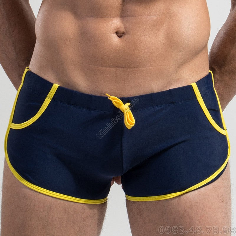 Quần bơi nam Desmiit TS020 Đen Viền Vàng - ProSwim.vn