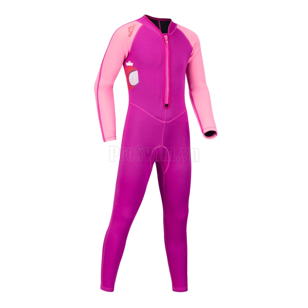 Bộ Bơi Liền Giữ Nhiệt (Wetsuit 2mm) Sbart 1120 Trẻ Em Hồng - ProSwim.vn