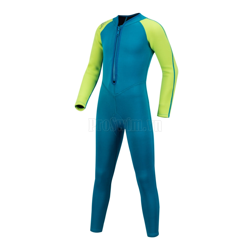 Bộ Bơi Liền Giữ Nhiệt (Wetsuit 2mm) Sbart 1120 Trẻ Em Xanh - ProSwim.vn