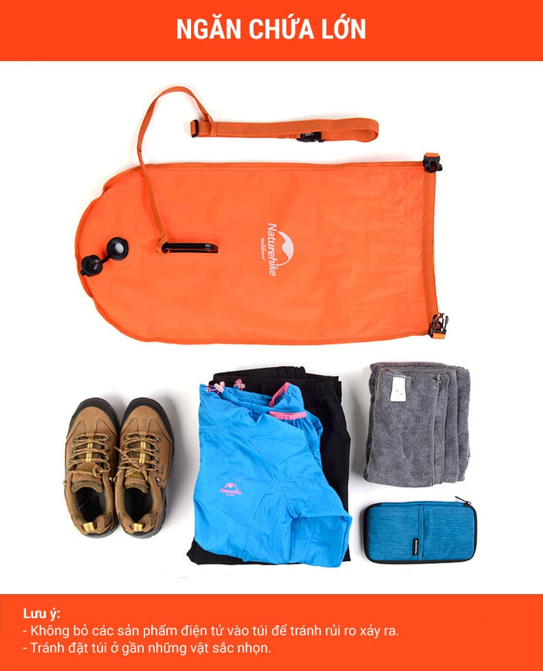 Phao Bơi Sông Hồ Biển Openwater - Đựng Đồ Khô 28 lít Màu Cam - ProSwim.vn