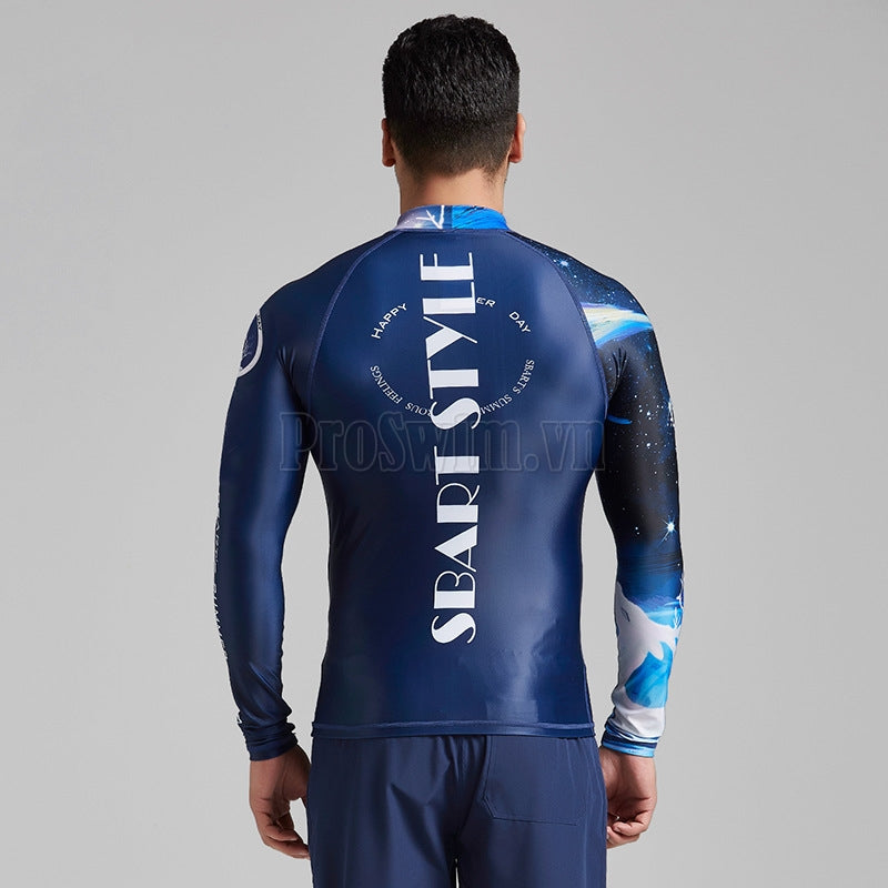 Áo Bơi Nam Dài Tay Chống Nắng Chống UV Sbart 214 Xanh - ProSwim.vn