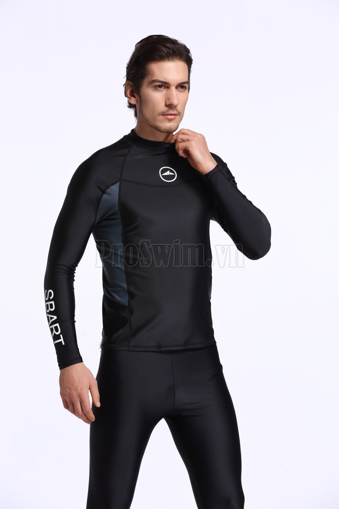 Áo Bơi Nam Dài Tay Sbart 713 Đen Tuyền - ProSwim.vn