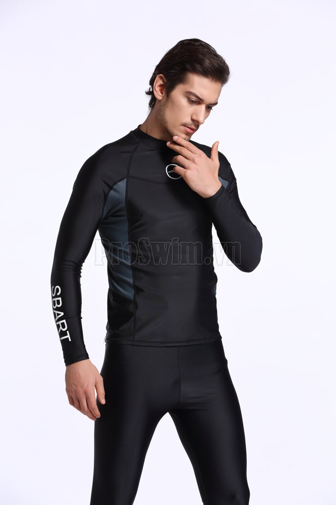 Áo Bơi Nam Dài Tay Sbart 713 Đen Tuyền - ProSwim.vn
