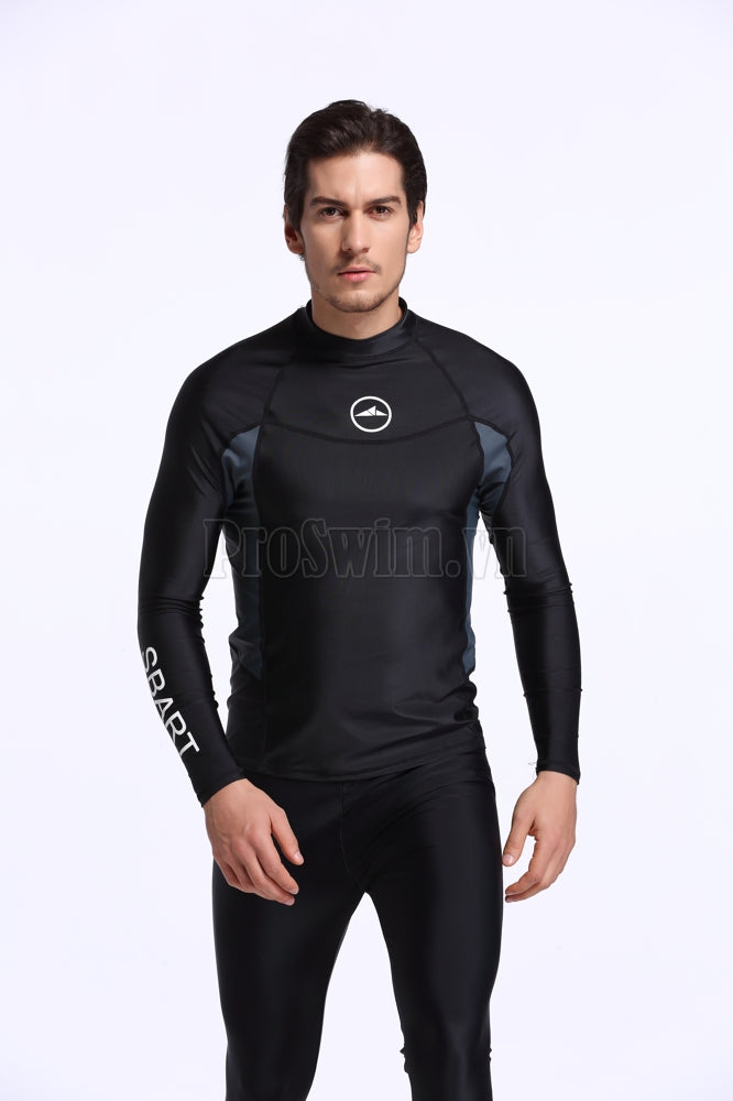 Set 2 món Quần Dài Áo Bơi Nam Dài Tay Sbart 713 Đen Tuyền - ProSwim.vn