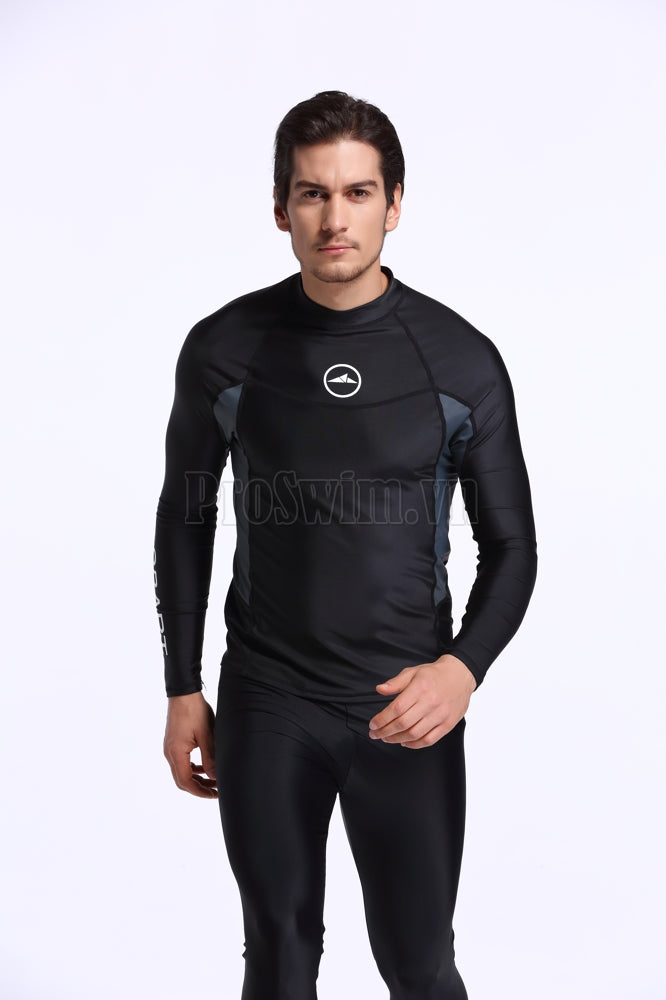 Áo Bơi Nam Dài Tay Sbart 713 Đen Tuyền - ProSwim.vn