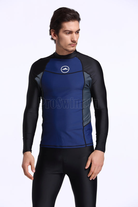 Áo Bơi Nam Dài Tay Chống Nắng Chống UV Sbart 713 Xanh Đen - ProSwim.vn