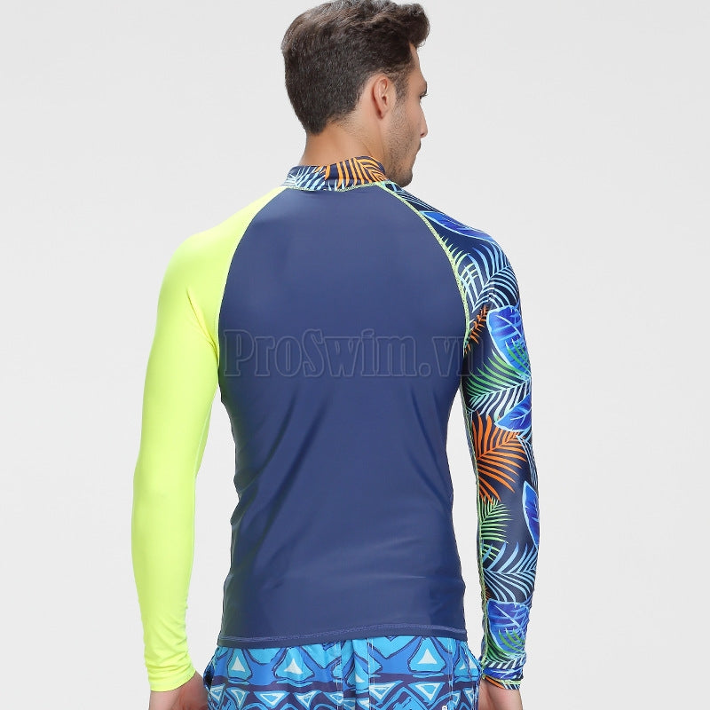 Set 2 Món Quần Áo Bơi Nam Dài Tay Chống Nắng 742 Xanh - ProSwim.vn