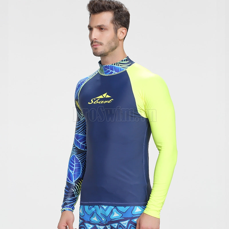 Set 2 Món Quần Áo Bơi Nam Dài Tay Chống Nắng 742 Xanh - ProSwim.vn