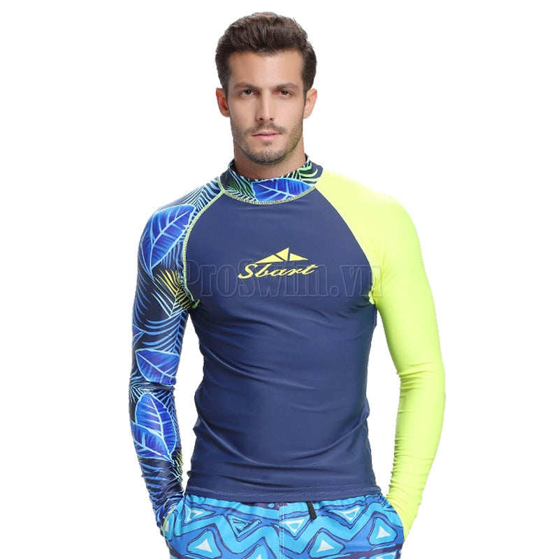 Set 2 Món Quần Áo Bơi Nam Dài Tay Chống Nắng 742 Xanh - ProSwim.vn