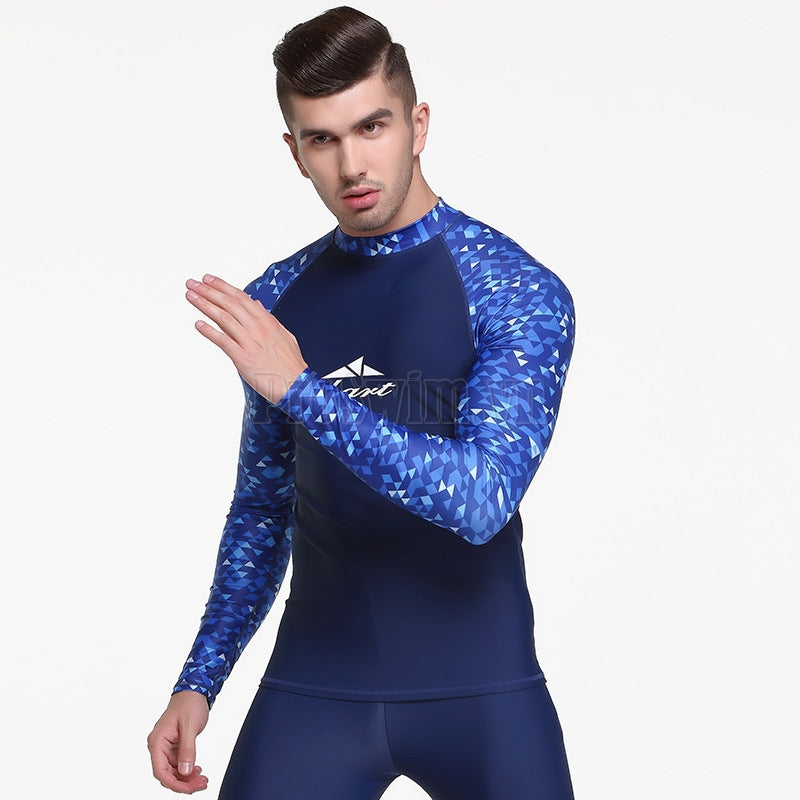 Set Quần Áo Bơi Nam Dài Tay Chống Nắng Chống UV Sbart 776 Xanh - ProSwim.vn