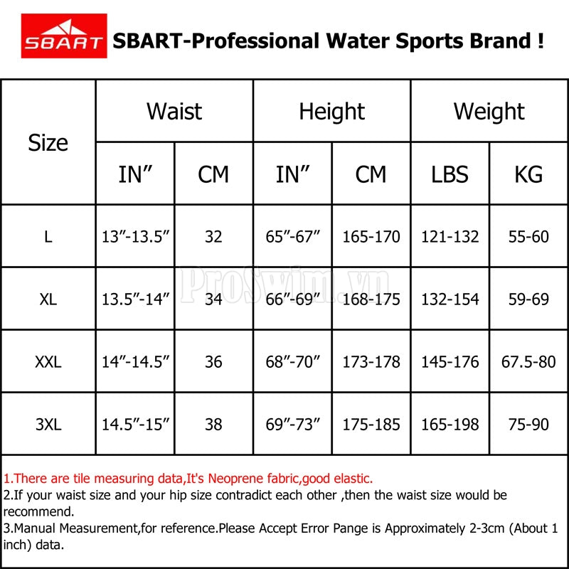 Quần Bơi Nam Wetsuit Giữ Nhiệt  Sbart 320 Dày 3mm - ProSwim.vn