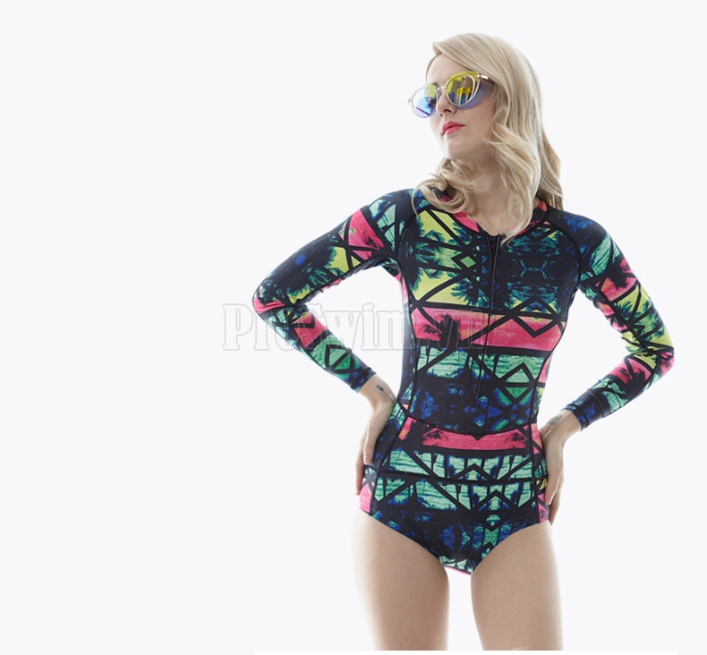 Bộ Bơi Liền Thân Dài Tay Sbart 8016 Caro - ProSwim.vn