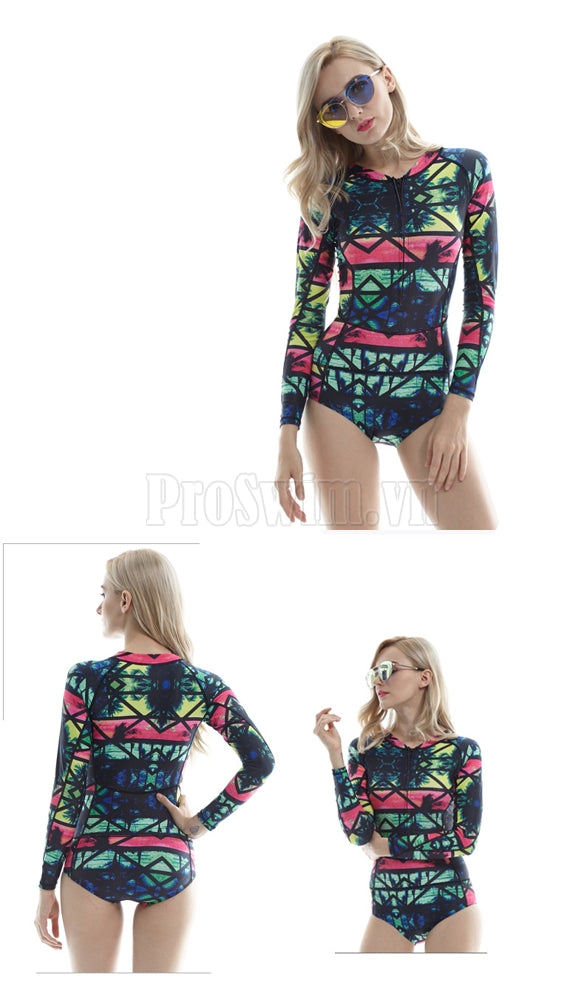 Bộ Bơi Liền Thân Dài Tay Sbart 8016 Caro - ProSwim.vn