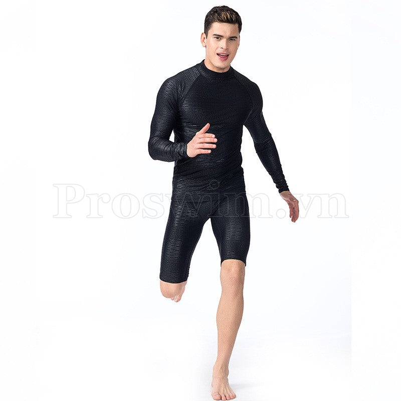 Áo Bơi Nam Tay Dài S719 Đen Vẩy - ProSwim.vn
