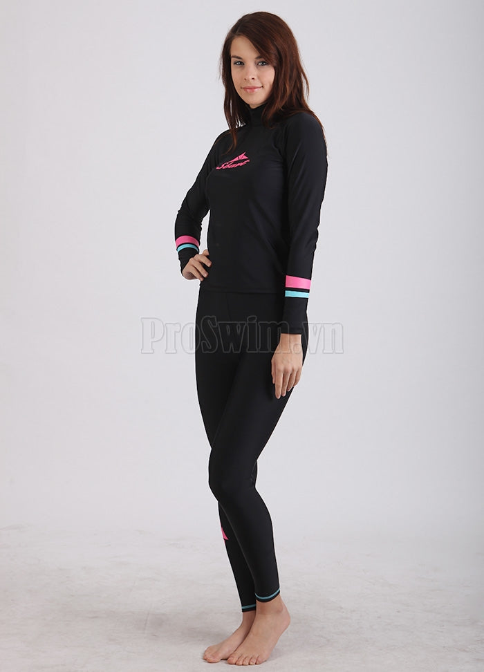 Áo Bơi Dài Tay Chống Nắng Nữ 916 Đen - ProSwim.vn