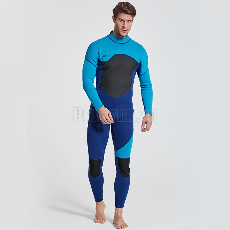 Bộ Bơi Lặn Liền Nam Giữ Nhiệt Dày Wetsuit 3mm Sbart Xanh - ProSwim.vn