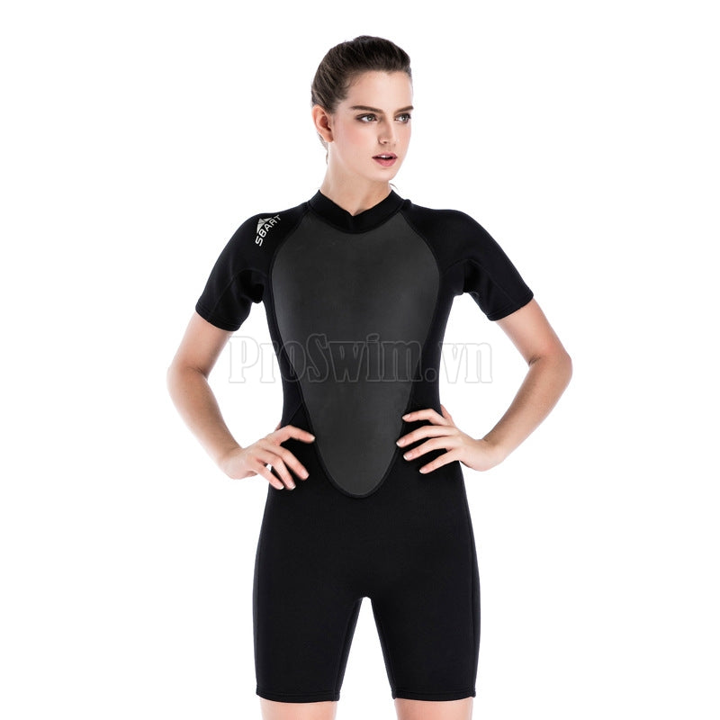 Bộ Lặn Liền Giữ Nhiệt Nữ Wetsuit Sbart Đen - ProSwim.vn