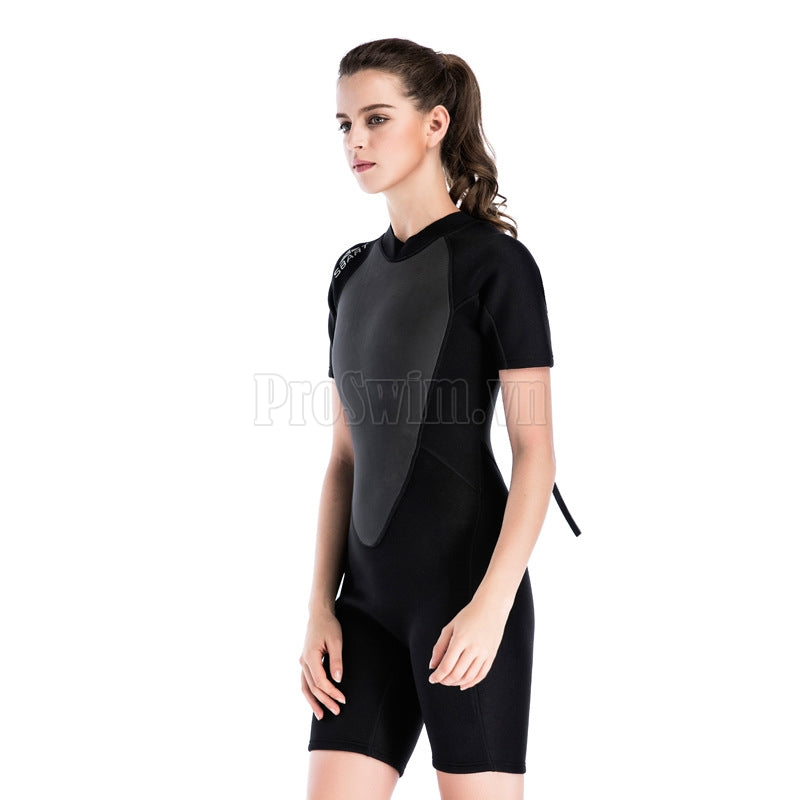 Bộ Lặn Liền Giữ Nhiệt Nữ Wetsuit Sbart Đen - ProSwim.vn