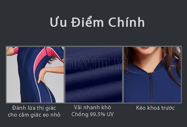 Bộ Bơi Nữ Liền Thân Chiết Eo Đánh Lừa Thị Giác Chống Nắng Chống UV