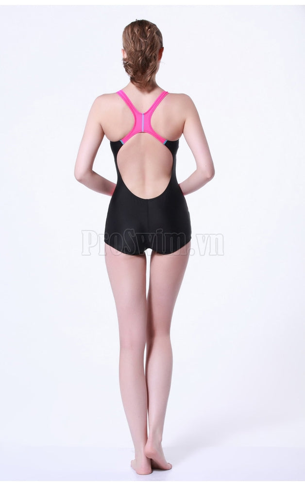 Bộ Bơi Nữ Liền Thân Sát Nách Sbart Hồng Đen - ProSwim.vn