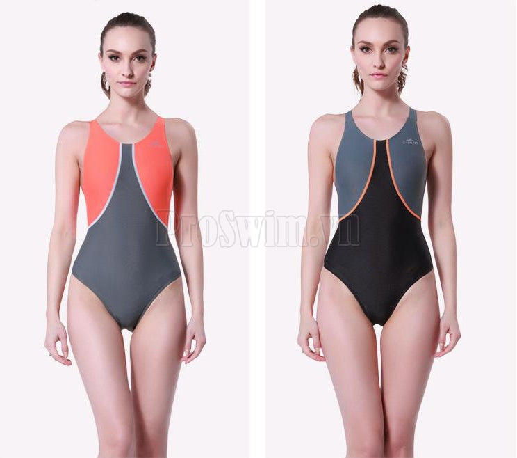 Bộ Bơi Liền Chéo Chuyên Nghiệp Sbart 8007 Cam Ghi - ProSwim.vn