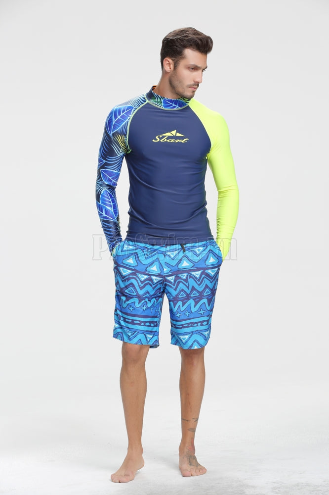 Set 2 Món Quần Áo Bơi Nam Dài Tay Chống Nắng 742 Xanh - ProSwim.vn