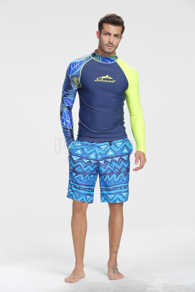 Set 2 Món Quần Áo Bơi Nam Dài Tay Chống Nắng 742 Xanh - ProSwim.vn