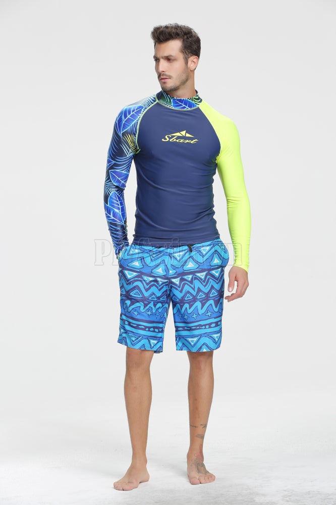 Set 2 Món Quần Áo Bơi Nam Dài Tay Chống Nắng 742 Xanh - ProSwim.vn